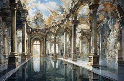 Premium Photo Reflective Elegance The Hall Of Mirrors Painting By John Edward Showcases A