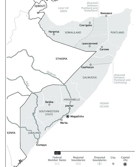 Printable Somalia Cities Map Free Download And Print For You