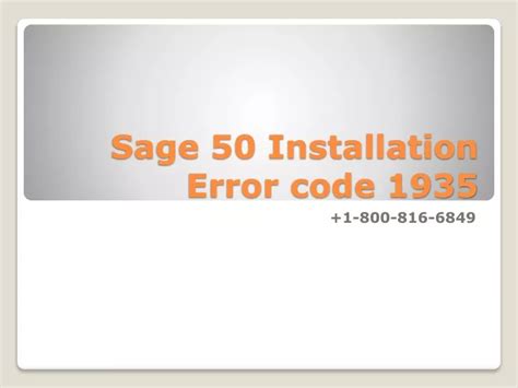 PPT Fix Sage 50 Installation Error 1935 PowerPoint Presentation Free