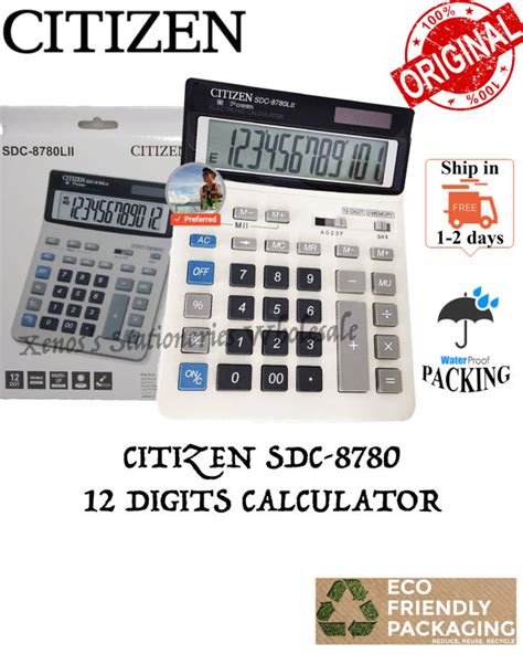 CITIZEN Calculator SDC 8780 12 Digits 100 ORIGINAL READY STOCK