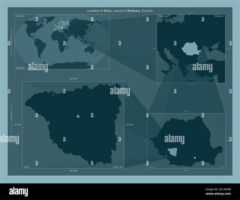 gorj county  romania diagram showing  location   region