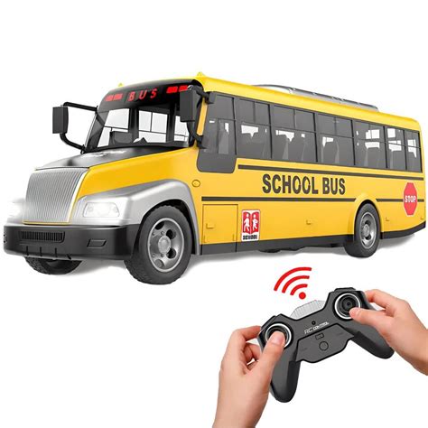 liberty imports rc school bus - 2.4ghz remote control toy bus with led ...