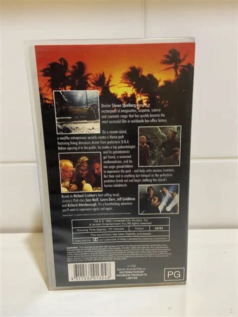 JURASSIC PARK VHS Video Tape Jeff Goldblum Dinosaur 1993 Untested