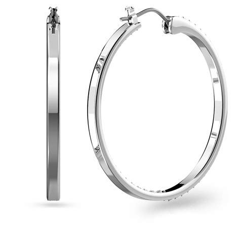 Sommerset Hoop Earrings White Rhodium Plated Swarovski