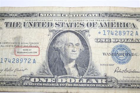 One Dollar Star Note Silver Certificate Vintage Note Ending