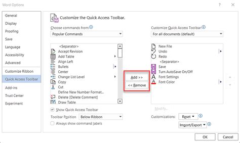 Customize The Quick Access Toolbar Microsoft Support