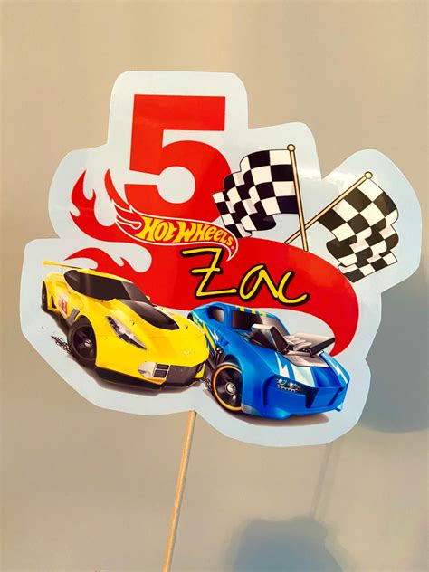 Hot Wheels Theme Personalised Birthday Cake Topper Unofficial Etsy