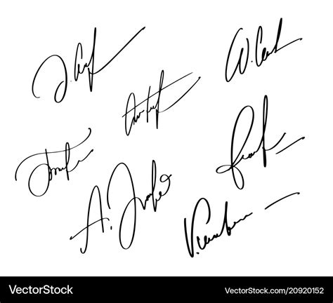 Manual signature for documents on white background