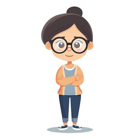 A Girl With Glasses And A Shirt That Says Shes A Girl Premium Ai Generated Vector