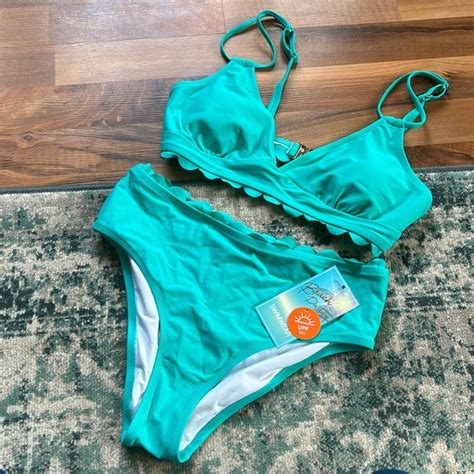 Beach Party Swim Nwt Blue Scalloped Bikini Poshmark