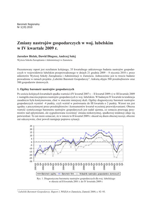 PDF Zmiany nastrojów gospodarczych w woj lubelskim w IV kwartale 2009 r