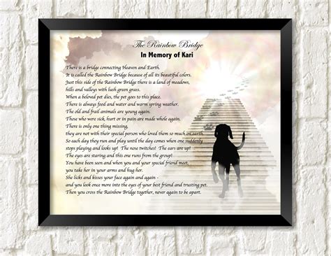 Pet Memorial Poem RAINBOW BRIDGE Dog's Stairway to Heaven | Etsy