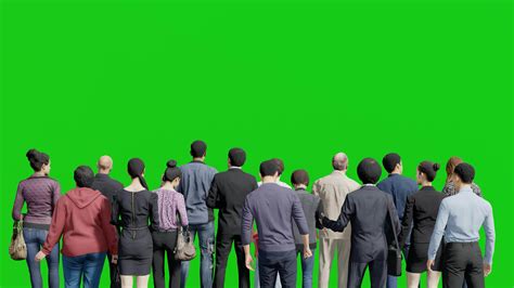 Isolated group of businessman standing in back view,3D people animation ...