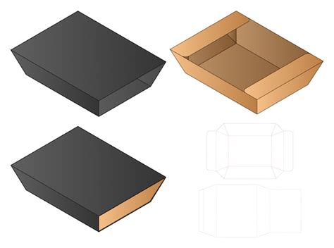 Premium Vector | Box cut out template, die cut template design.