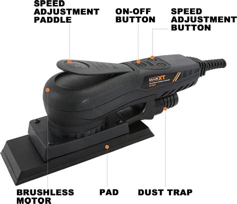 Maxxt 350w Brushless Orbital Square Sander Lijadora Orbital Electrica