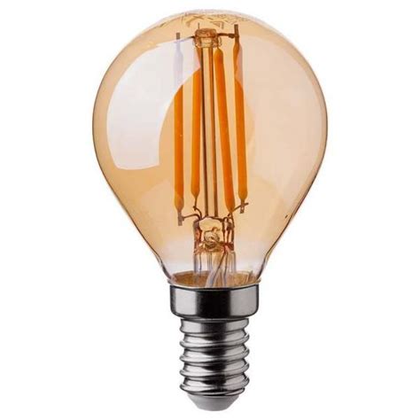 V Tac Lampadina Led E14 4w Filamento Ambra Vintage Bianco Caldo A Bulbo