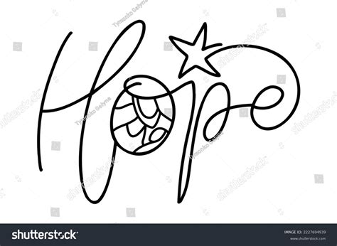 Hope Monoline Calligraphy Text Christmas Vector Stock Vector (Royalty ...