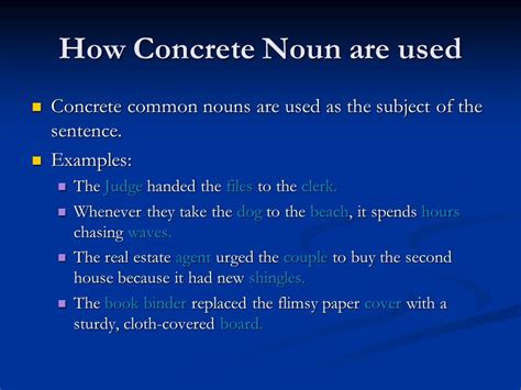 Concrete Noun Examples