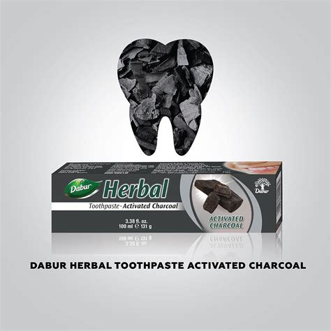 Dabur Charcoal Toothpaste 100ml - Natural Whitening and Cleansing Formula