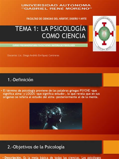 Tema 1 La Psicología Como Ciencia Pdf Sicología Aprendizaje