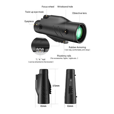 Apexel One Handed Telescope Monokuler Outdoor X M X Black