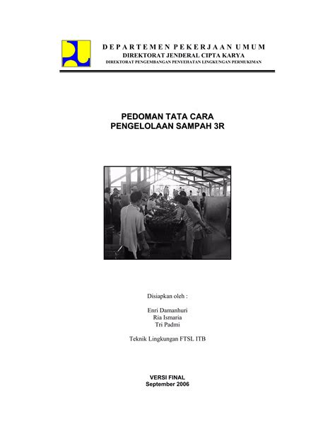 Pedoman Tata Cara Pengolahan Sampah R Pdf