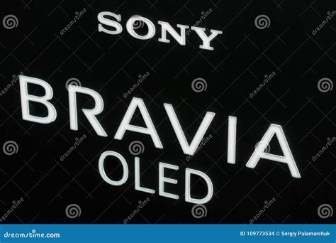 Sony Bravia Logo on Booth at CEE 2017 in Kiev, Ukraine. Editorial Stock ...