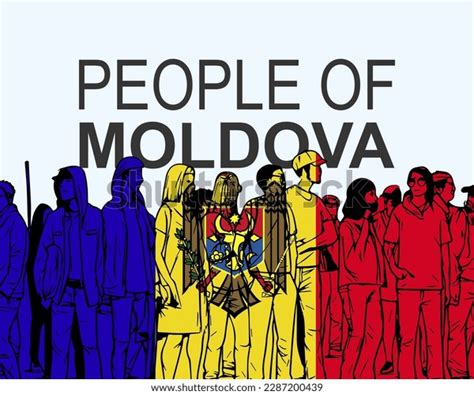 People Moldova Flag Silhouette Many People Stock Vector (Royalty Free ...