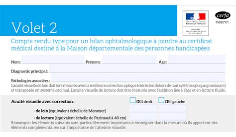 Certificat Médical Ophtalmologique Mdph Bilan Visuel Obligatoire