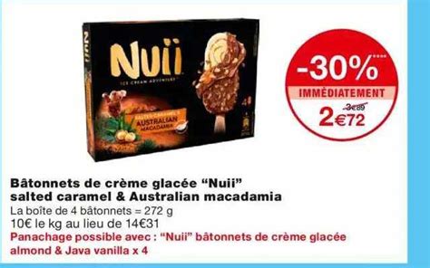 Promo B Tonnets De Cr Me Glac E Nuii Salted Caramel Australian