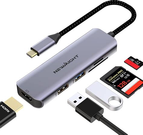 USB C Hub Multiport Adapter Newmight 5 In 1 USB C To HDMI Adapter With