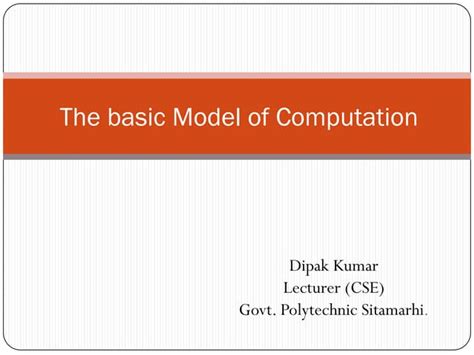 The Basic Model Of Computation Ppt