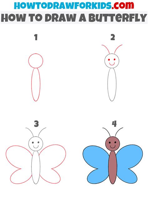 How to Draw a Butterfly for Kindergarten - Easy Tutorial For Kids