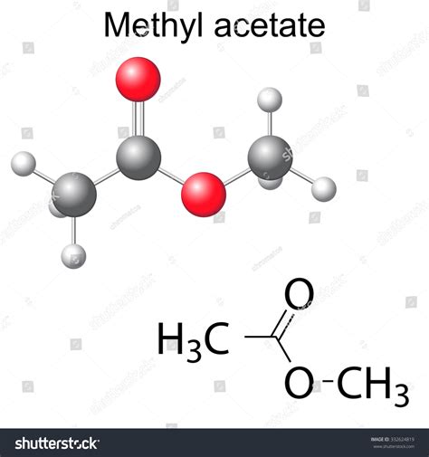 Structural Chemical Formula Model Methyl Acetate Stock Illustration ...