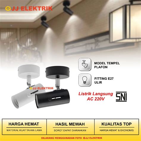 Jual Kap Lampu Tempel Plafon Sorot E Body Besi Fitting Keramik