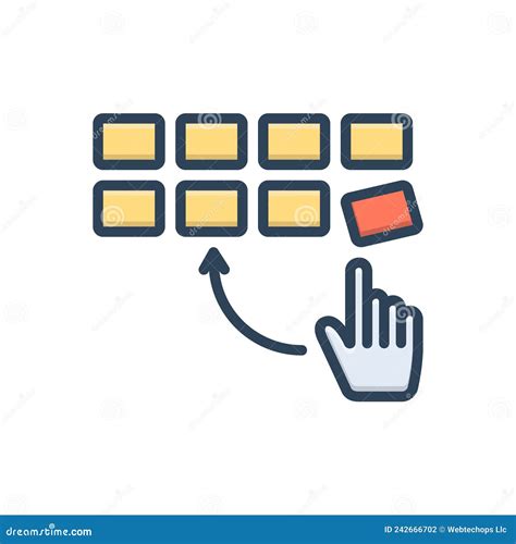 color illustration icon  systematic orderly  methodical stock