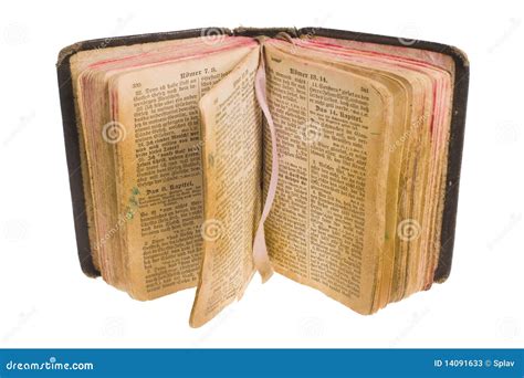 Vintage Open Bible Isolated With Cliping Path Stock Image Image Of