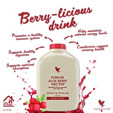 Sg Seller Forever Aloe Berry Nectar Liter Cranberry Apple Flavored