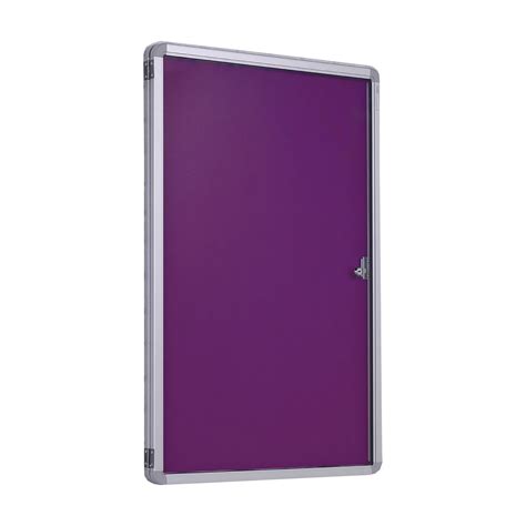 Tamperproof Lockable Felt Noticeboard Plum X Wxh