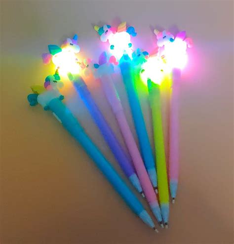 Tera 13 Pen Set For Girls 6 Pcs Unicorn Pen Gel Pen Led Pen For