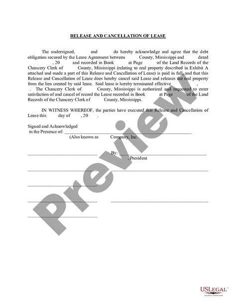 Mississippi Release And Cancellation Of Lease How To Get Out Of A