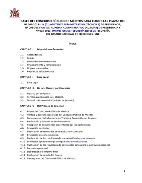 Bases Del Concurso P Blico De M Ritos Para Cubrir Las Plazas De