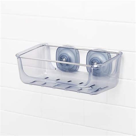 Oxo Good Grips Clear Stronghold Large Suction Bath Shower Caddy In