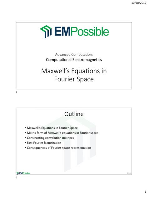 Lecture 6a Maxwells Equations In Fourier Space Pdf Fourier