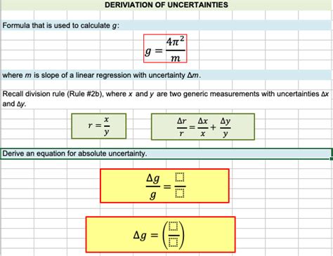 Solved Deriviation Of Uncertainties Formula That Is Used To Chegg