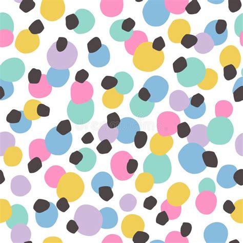 Irregular Polka Dots Seamless Pattern In Retro Style Stock Vector