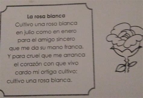 4 Lee El Siguiente Poema Y Encierra Las Rimas La Rosa Blanca Cultivo