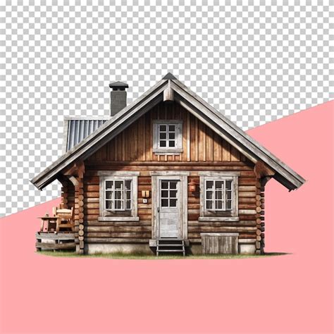 Cabane En Bois Nordique Objet Isol Fond Transparent Psd Premium