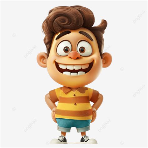 Happy Cartoon Character With Smiling Expression Cartoon Character