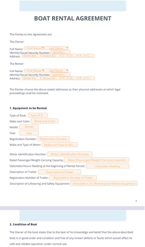 Boat Rental Agreement Sign Templates Jotform